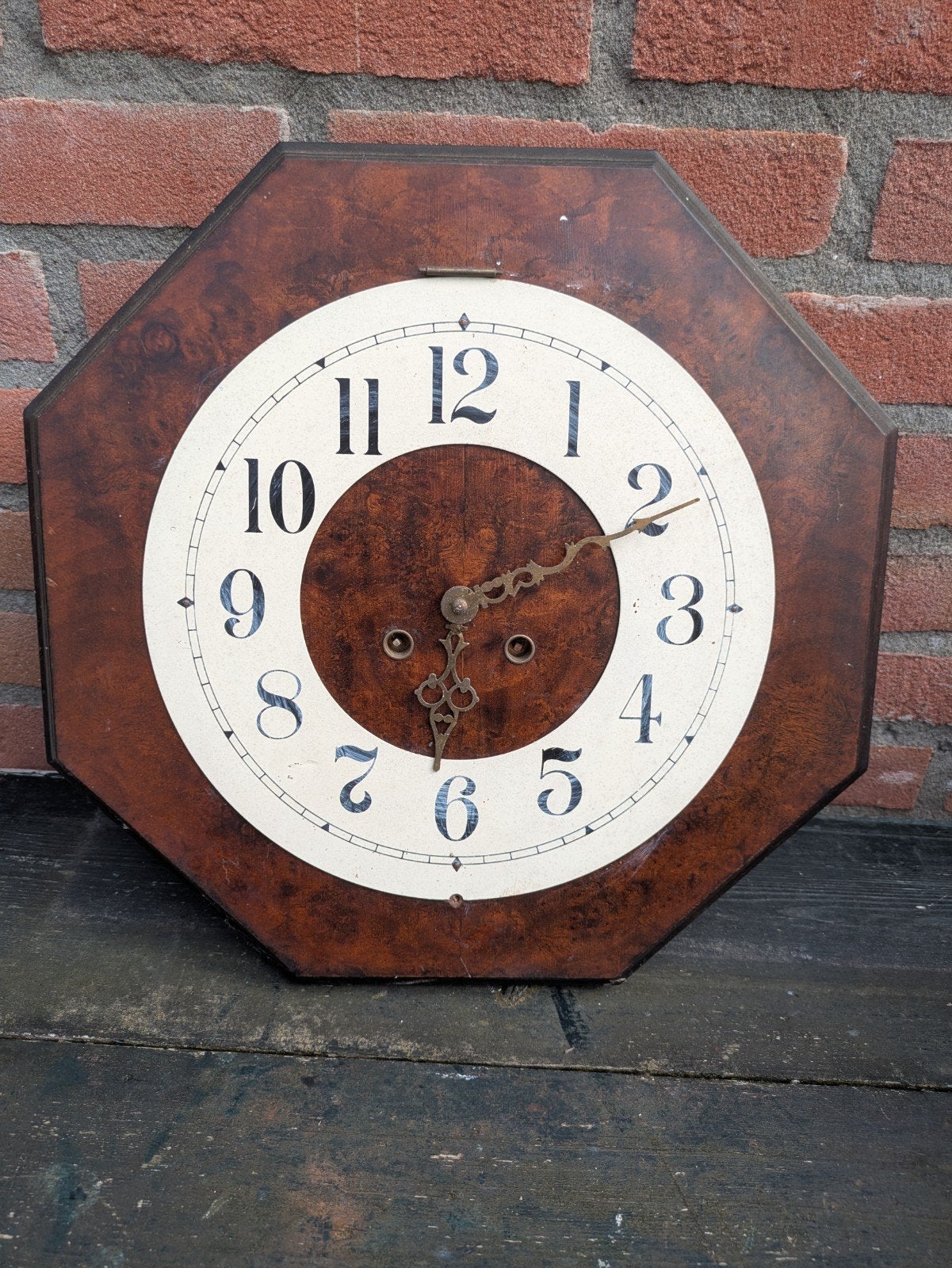 Antieke Junghans Art Deco Wandklok - Wortelnotenhout, Antiek en Kunst, Antiek | Klokken, Ophalen of Verzenden