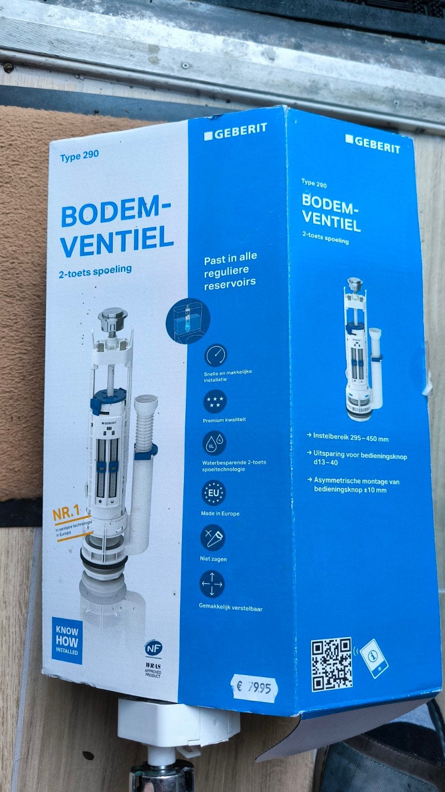 Geberit Bodemventiel Type 290 - 2-toets spoeling, Ophalen, Zo goed als nieuw, Toilet