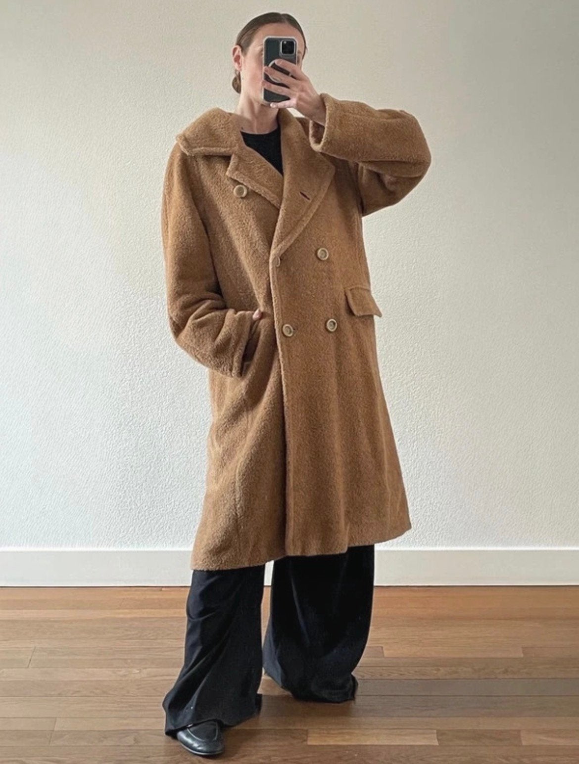 Max Mara oversized teddy coat maat 36-40, Ophalen of Verzenden, Zo goed als nieuw, Maat 36 (S), Bruin