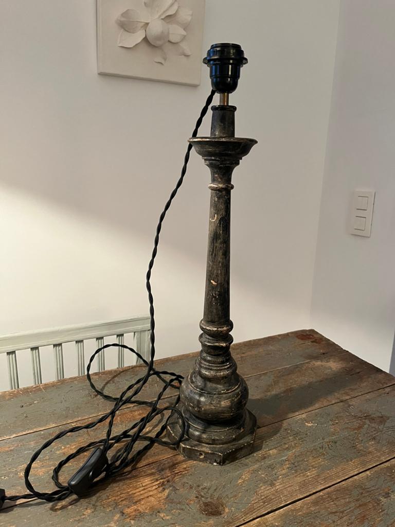 ANTIEKE LAMPENVOET BALUSTER KERK HOUT LAMP, Antiek en Kunst, Ophalen of Verzenden