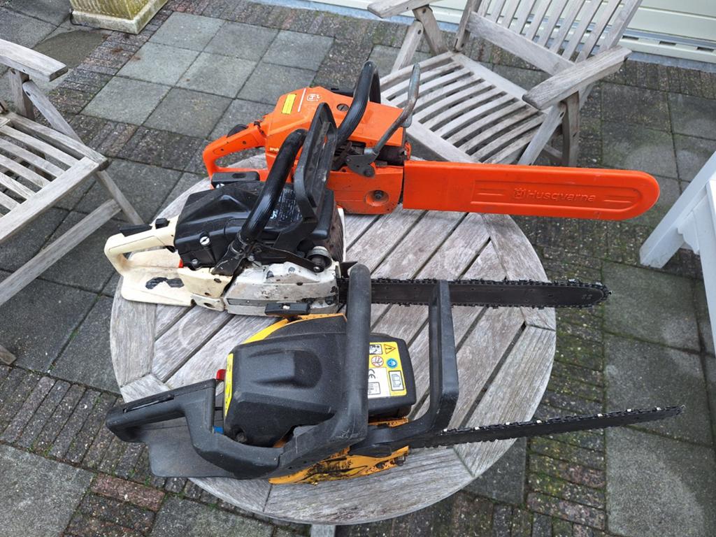3 defecte kettingzagen: Husqvarna, Dolmar, McCulloch, Tuin en Terras, Hand-tuingereedschap, Gebruikt, Ophalen