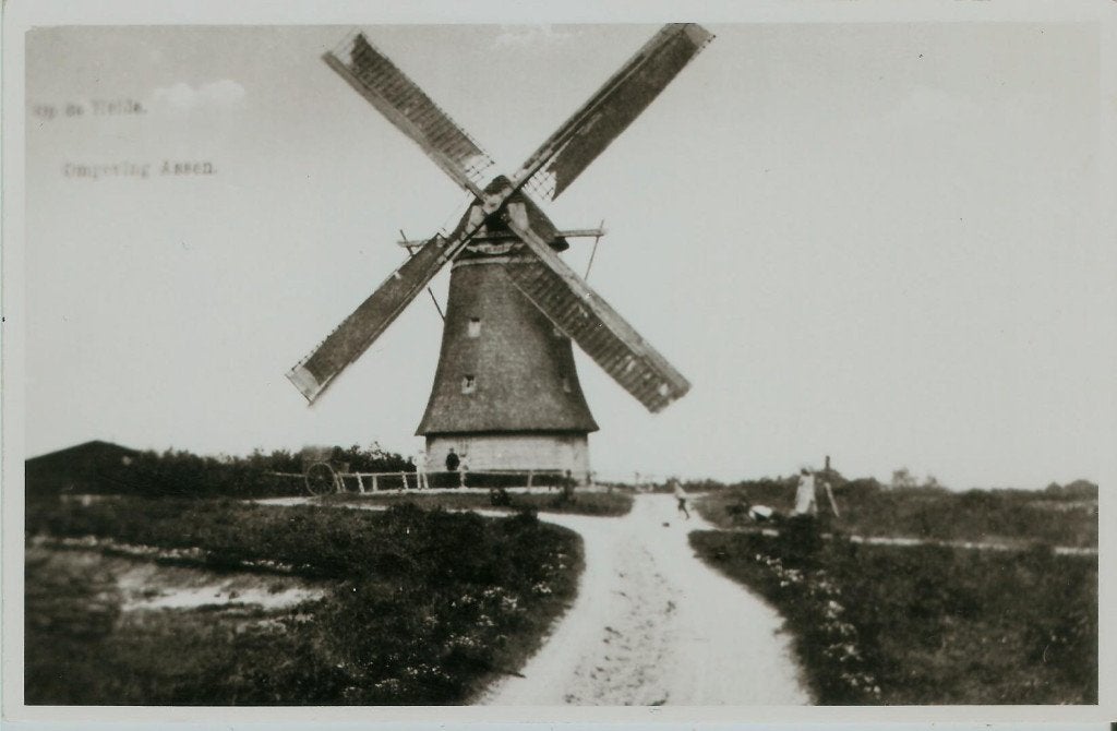Lunteren molen repro ca. 1960, Ophalen of Verzenden, 1960 tot 1980, Ongelopen, Gelderland