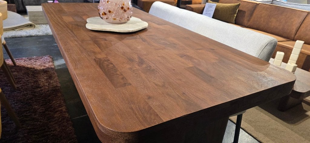 Eettafel Edward Mangohout Bruin – 240 cm Showmodelkorting!, Huis en Inrichting, 100 tot 150 cm, Bornsestraat 31, 200 cm of meer