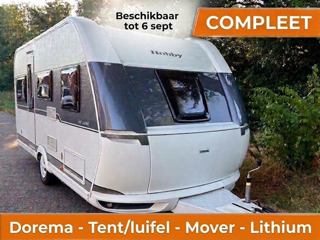 Hobby 455 UF 2019 | 1e Eigenaar | Mover | Lithium accu, Caravans en Kamperen, Caravans, Rondzit, Hobby, Dwarsbed, Particulier