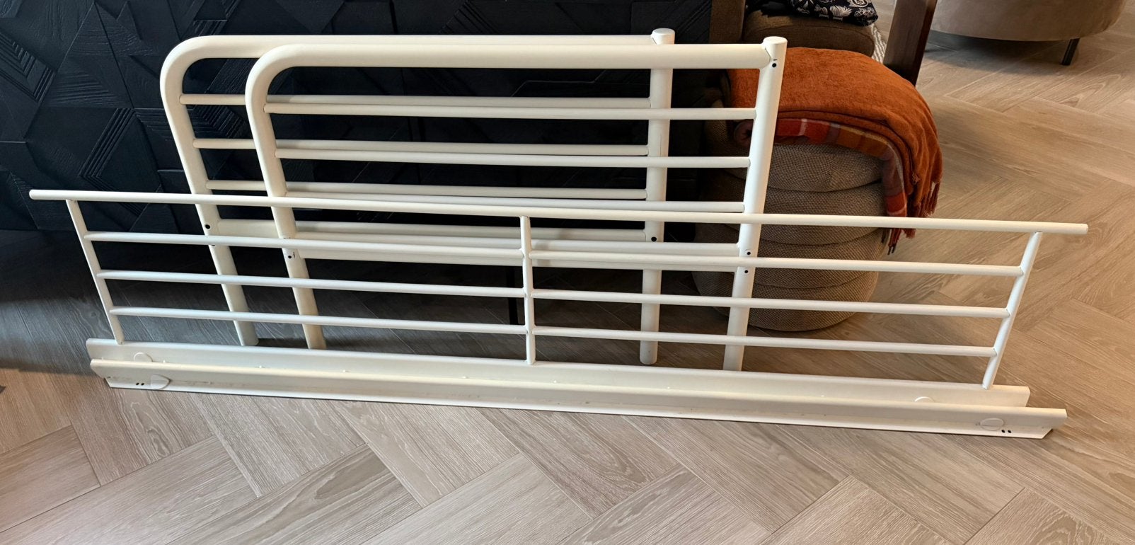 Stalen Bedframe Crème – 200 x 90 cm – Goede Staat, Huis en Inrichting, Ophalen, Gebruikt, 90 cm, Eenpersoons