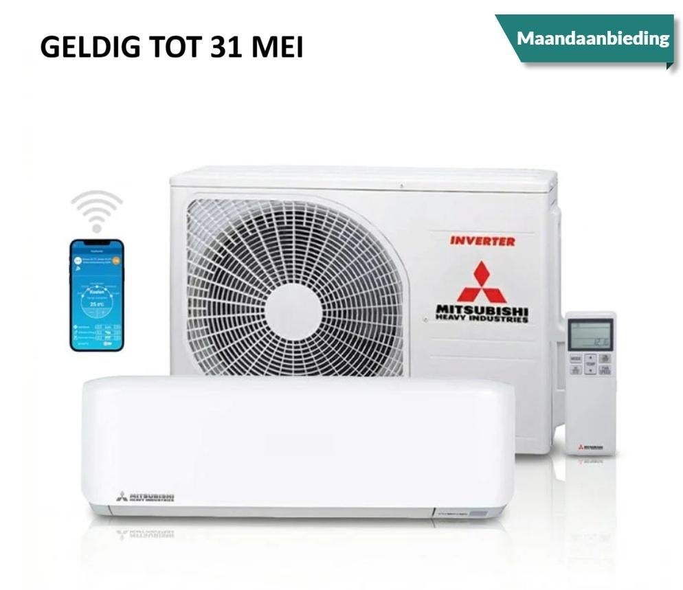 Mitsubishi SRK/SRC 35 ZS-WF met WiFI (MEI AANBIEDING), Witgoed en Apparatuur, Airco's, Koelen en Ontvochtigen, Timer, Nieuw, 3 snelheden of meer