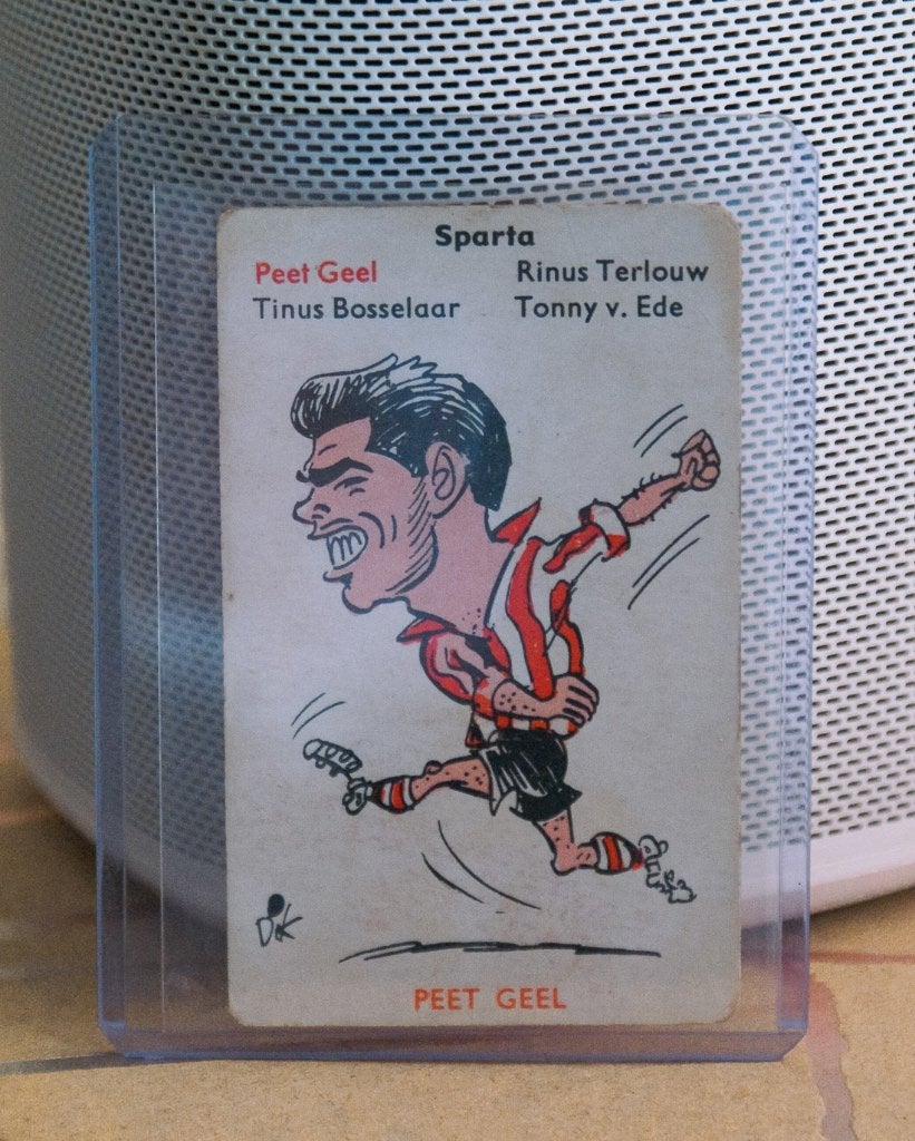 Peet Geel, Sparta - DB Eredivisie kwartet 1958, Ophalen of Verzenden, Gebruikt, Sparta, Poster, Plaatje of Sticker