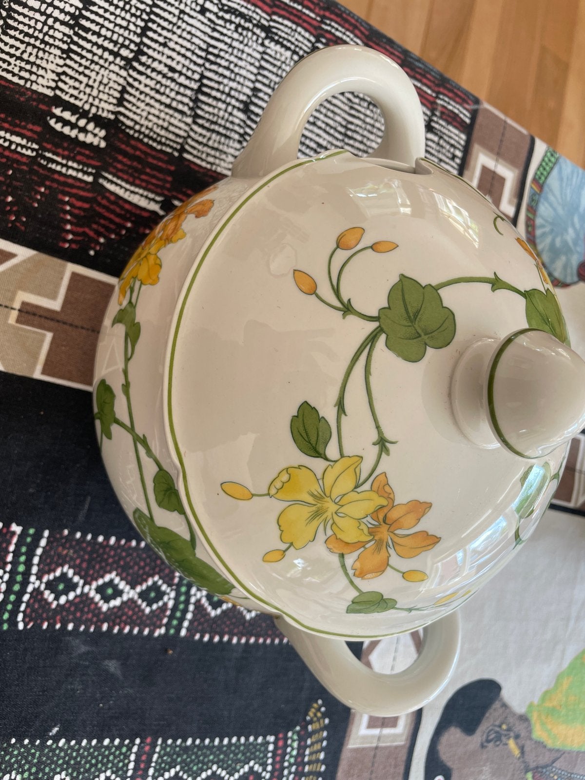 Villeroy & Boch Geranium groenteschaal met deksel, Klassiek, Ophalen of Verzenden, Zo goed als nieuw, Porselein