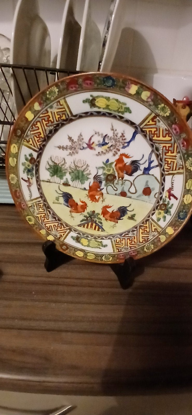 Decoratief Chinees bord met haanmotief, Ophalen