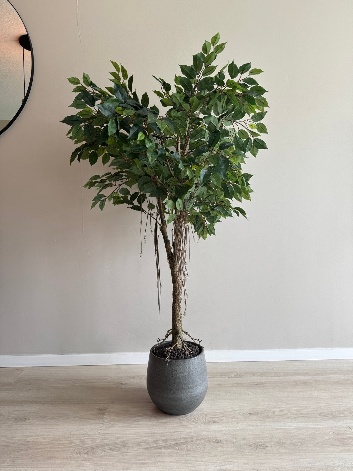 Grote kunstplant in pot - Ficus boom 150cm, Ophalen, Binnen, Groen, Kunstplant
