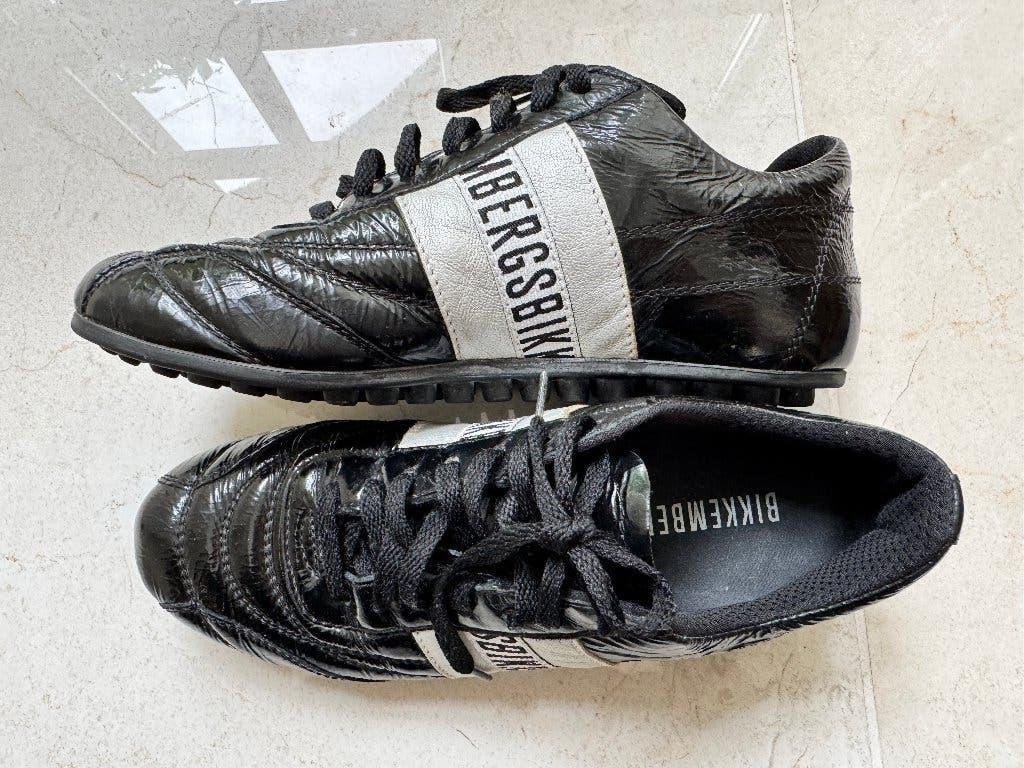 Zwarte sneakers Bikkembergs, 37, Zwart-Zilver Logo., Verzenden, Zwart, Sneakers of Gympen, Zo goed als nieuw