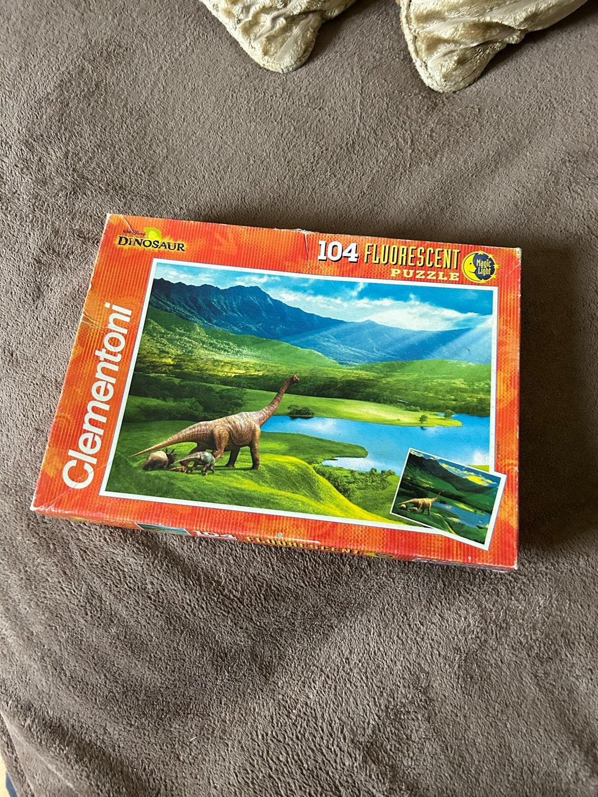 Clementoni Dinosaurus Legpuzzel 104 stukjes (mist 1 stukje), Ophalen of Verzenden, Minder dan 500 stukjes, Gebruikt, Legpuzzel