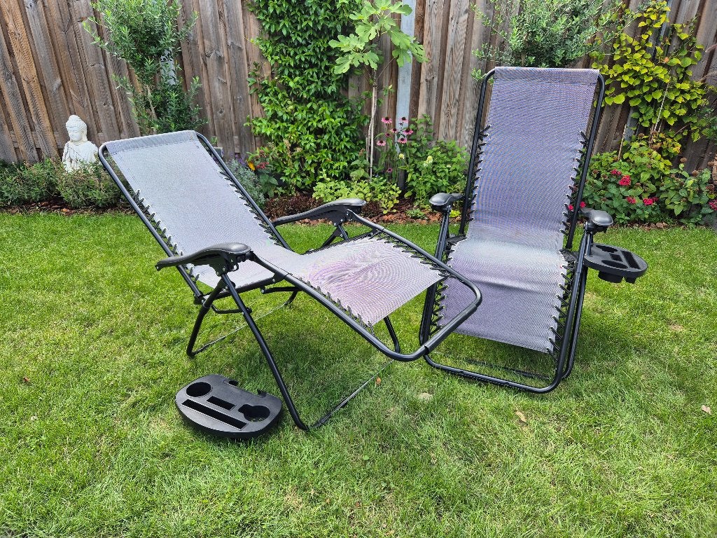 2x Opvouwbare Relaxstoelen - Ideaal voor Tuin of Camping, Ophalen, Gebruikt, Overige