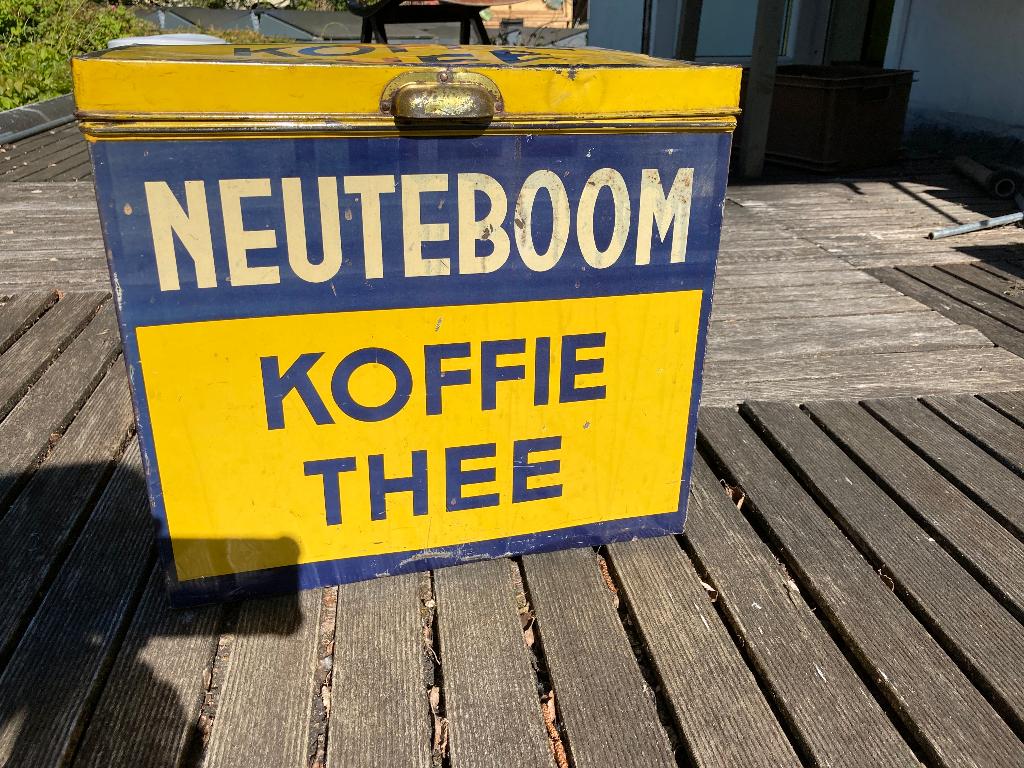 Groot Koffie Thee blik Neuteboom, Antiek en Kunst, Curiosa en Brocante, Ophalen