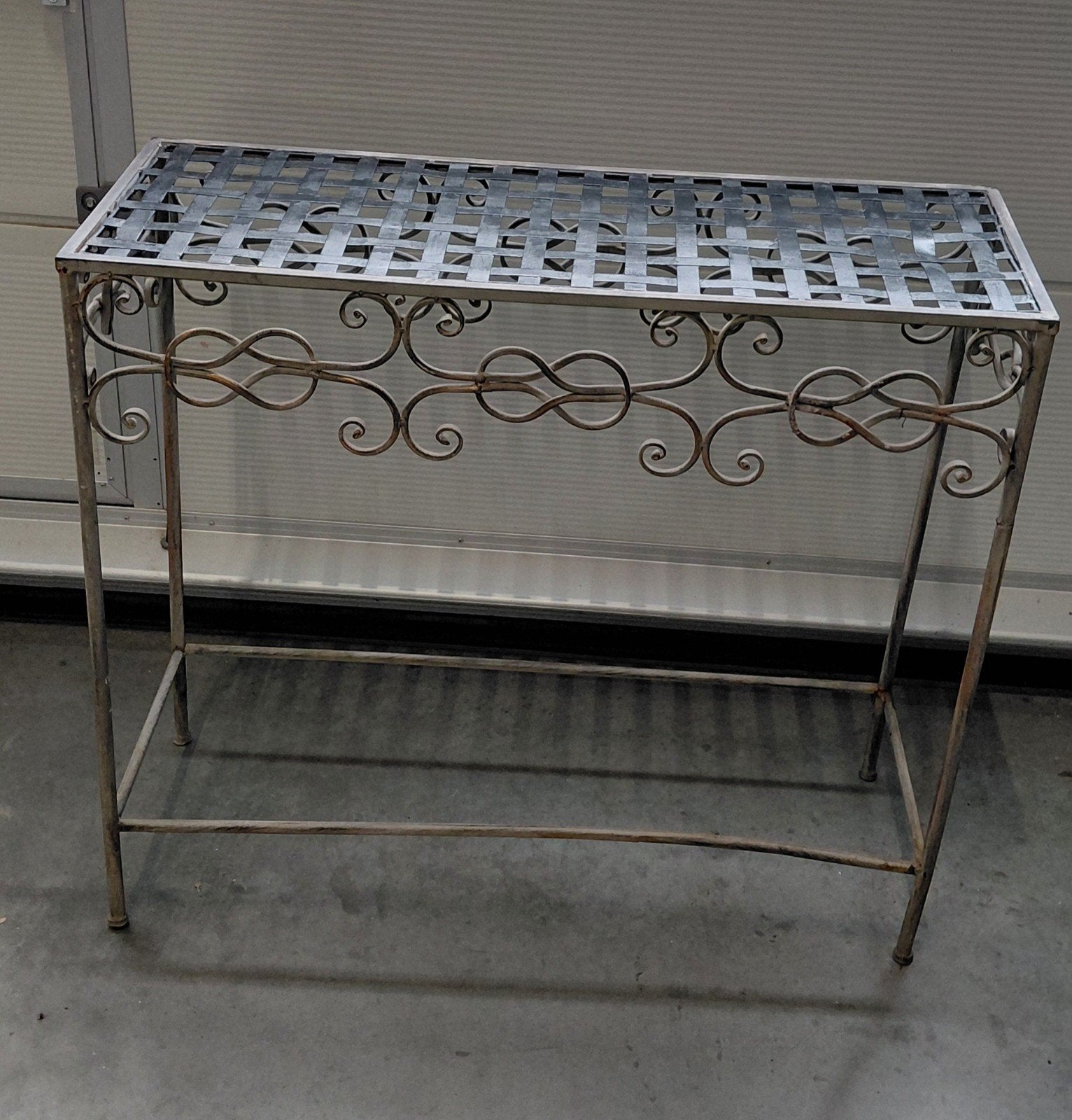 ijzeren bijzettafel/plantentafel, Ophalen, Gebruikt, 75 cm of meer, Vintage, ijzer,Decoratief