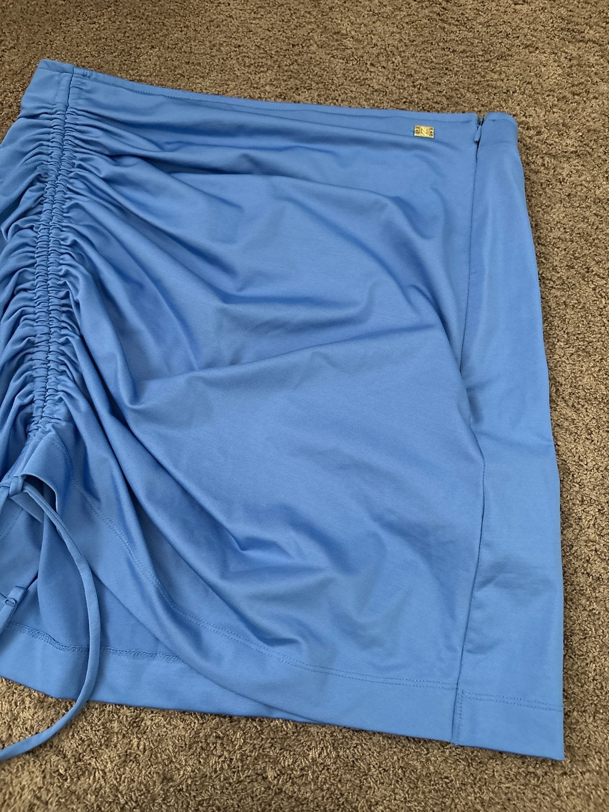Nikkie blauwe rok met ruches - Maat 40, Maat 38/40 (M), Blauw, Ophalen of Verzenden, Zo goed als nieuw