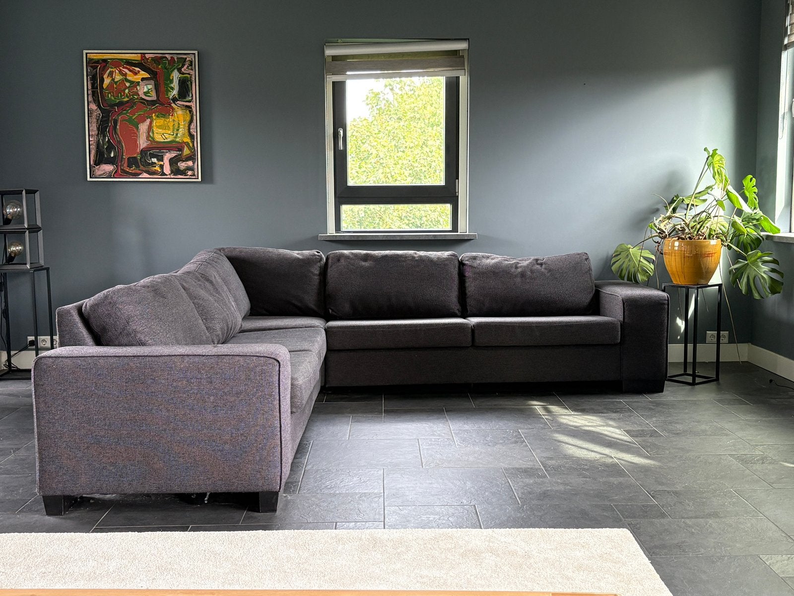 Mooie perfecte hoekbank met losse kussens met rits, Ophalen, 250 tot 300 cm, Modern, industrieel, Hoekbank