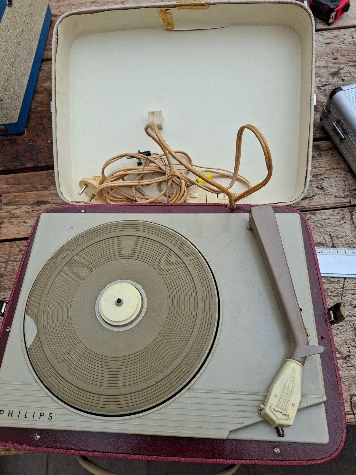 Vintage Philips Platenspeler - Draagbaar en Compleet, Ophalen of Verzenden