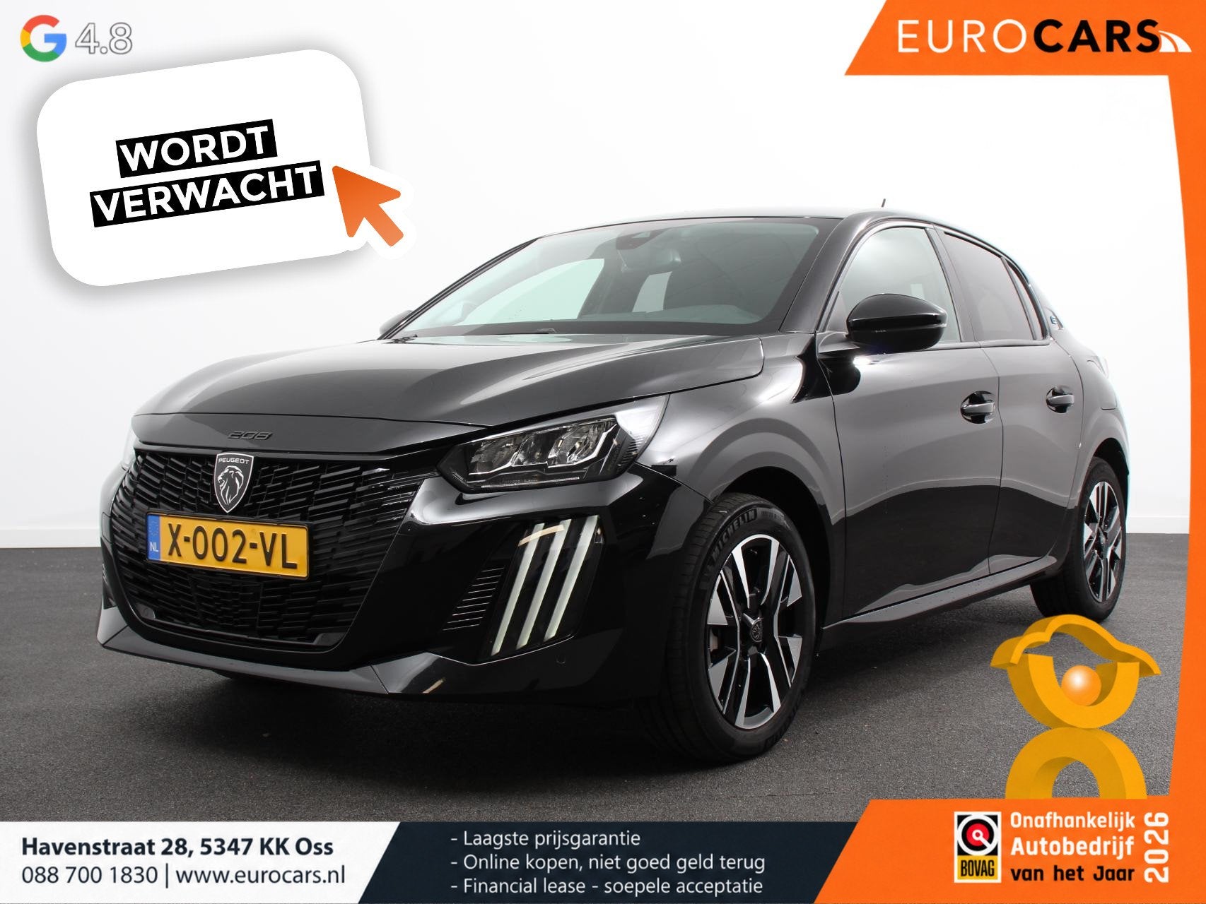 Peugeot e-208 EV Active Pack 50 kWh Climate Control Cruise c, Auto's, Gebruikt, Zwart, Origineel Nederlands, Lane Keeping Assist