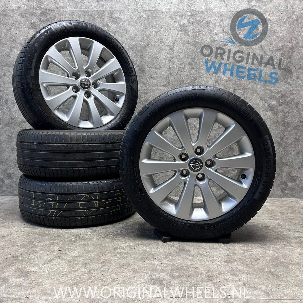 17 inch originele velgen + zomerbanden Opel Astra J Zafira C, Gebruikt, Banden en Velgen, 17 inch, Ophalen of Verzenden
