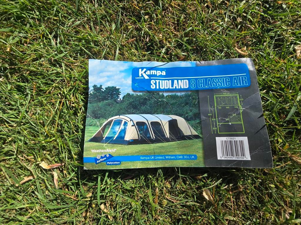 Kampa Studland 8 Classic Air - 8-persoons familietent, Ophalen, Zo goed als nieuw, Meer dan 6