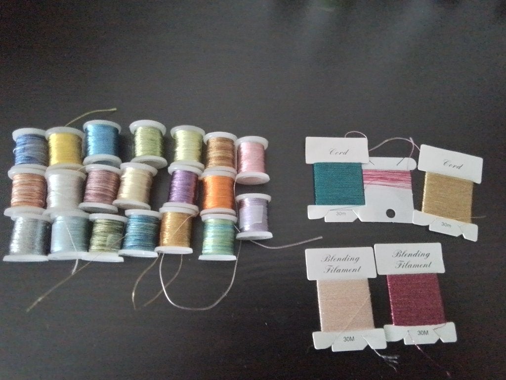 20 kleine klosjes borduurgaren en 4 kaartjes, Ophalen of Verzenden, Zo goed als nieuw, Handborduren, Borduurgaren of Zijde