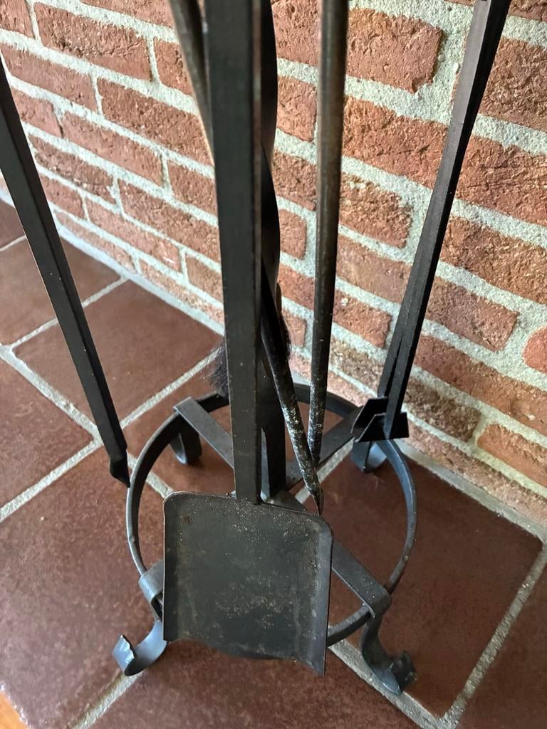 Vintage Openhaardset met standaard, Huis en Inrichting, Haarden, Gebruikt, Ophalen