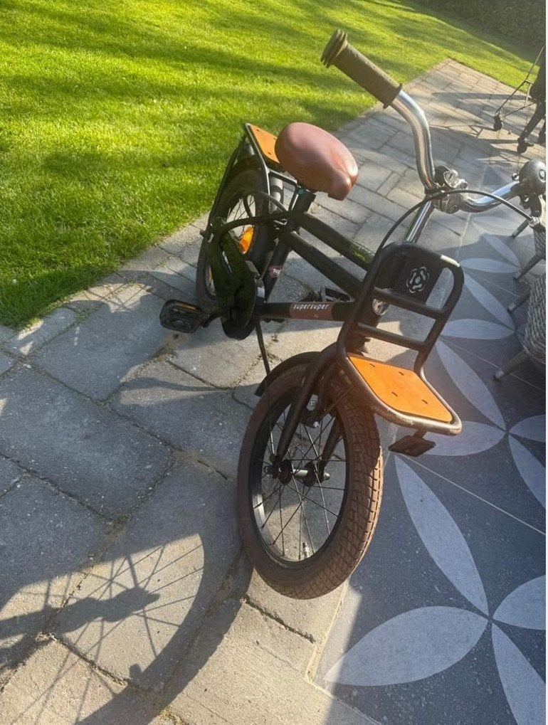Stoere Supersuper Cooper kinderfiets 16 inch, Ophalen, Terugtraprem, Zijwieltjes, SuperSuper Cooper
