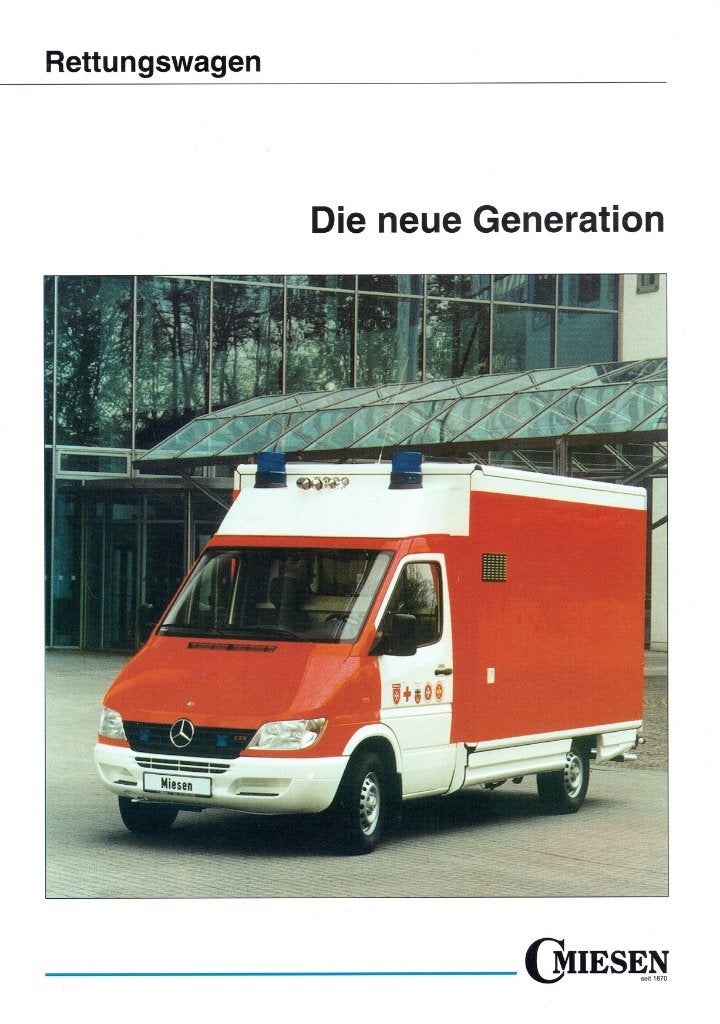 Folder Miesen Mercedes-Benz Sprinter Rettungswagen (ca.2000), Verzenden, Gelezen, Mercedes