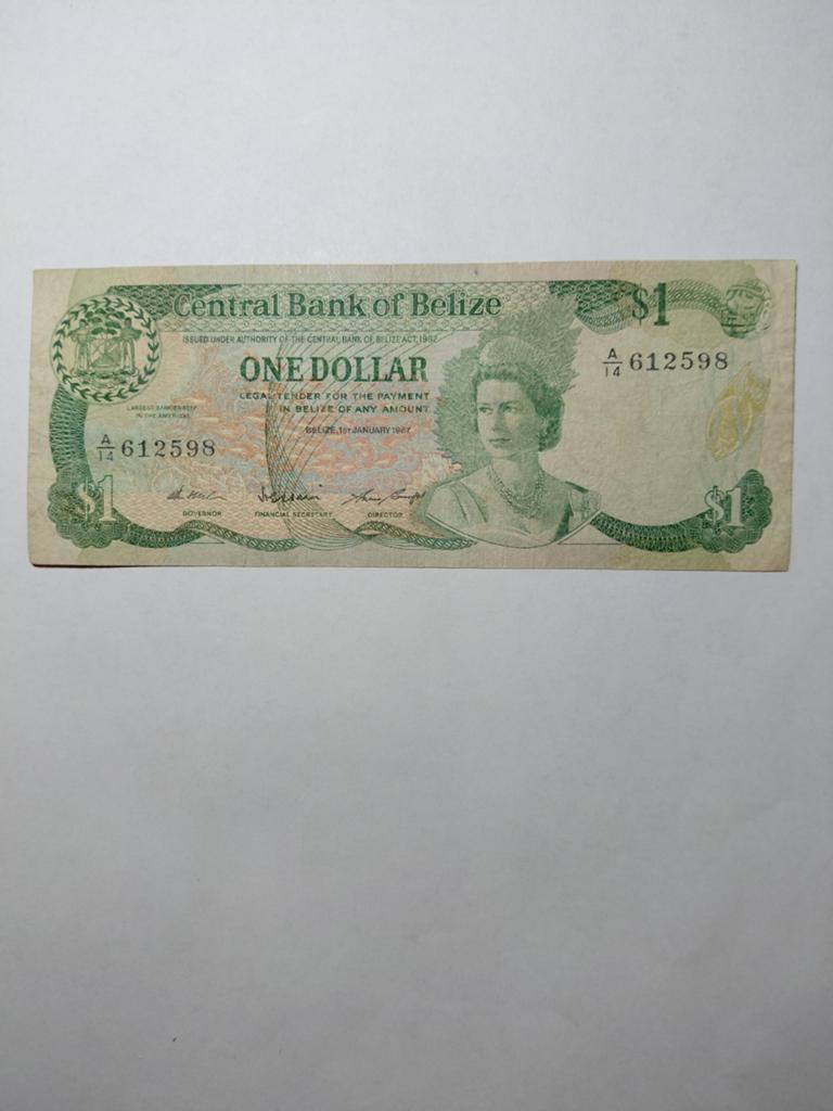 Belize 1 dollar 1987, Postzegels en Munten, Bankbiljetten | Amerika, Ophalen of Verzenden, Midden-Amerika