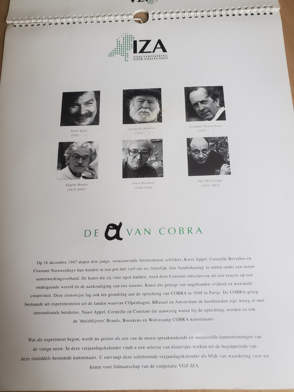 Officiële IZA COBRA Verjaardagskalender, Antiek en Kunst, Kunst | Designobjecten, Ophalen of Verzenden
