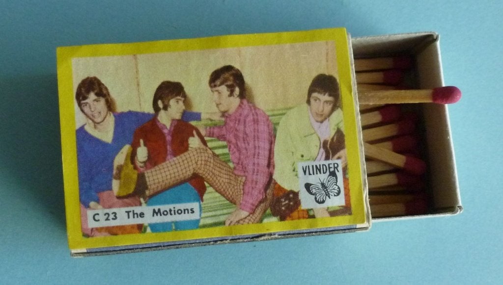 leuk oud luciferdoosje THE MOTIONS Robbie van Leeuwen, Ophalen of Verzenden, Gebruikt, Overige typen