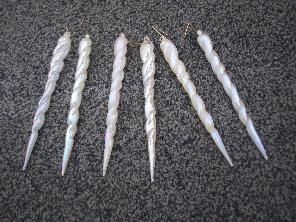Set van 6 ijspegels voor in de kerstboom, Ophalen of Verzenden, Zo goed als nieuw
