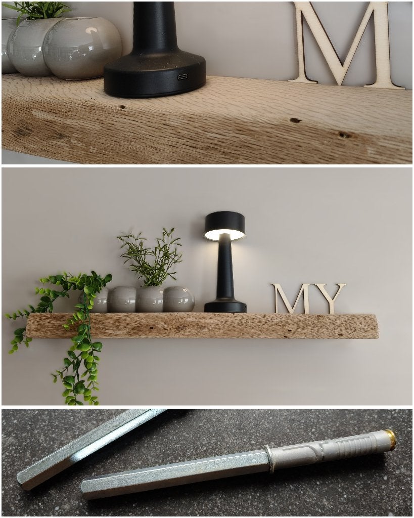 Zwevende massief eiken wandplank houten schap 66,5cm #216, Houtatelier M.Y., Info@myhoutatelier.nl, Nieuw, Ophalen of Verzenden