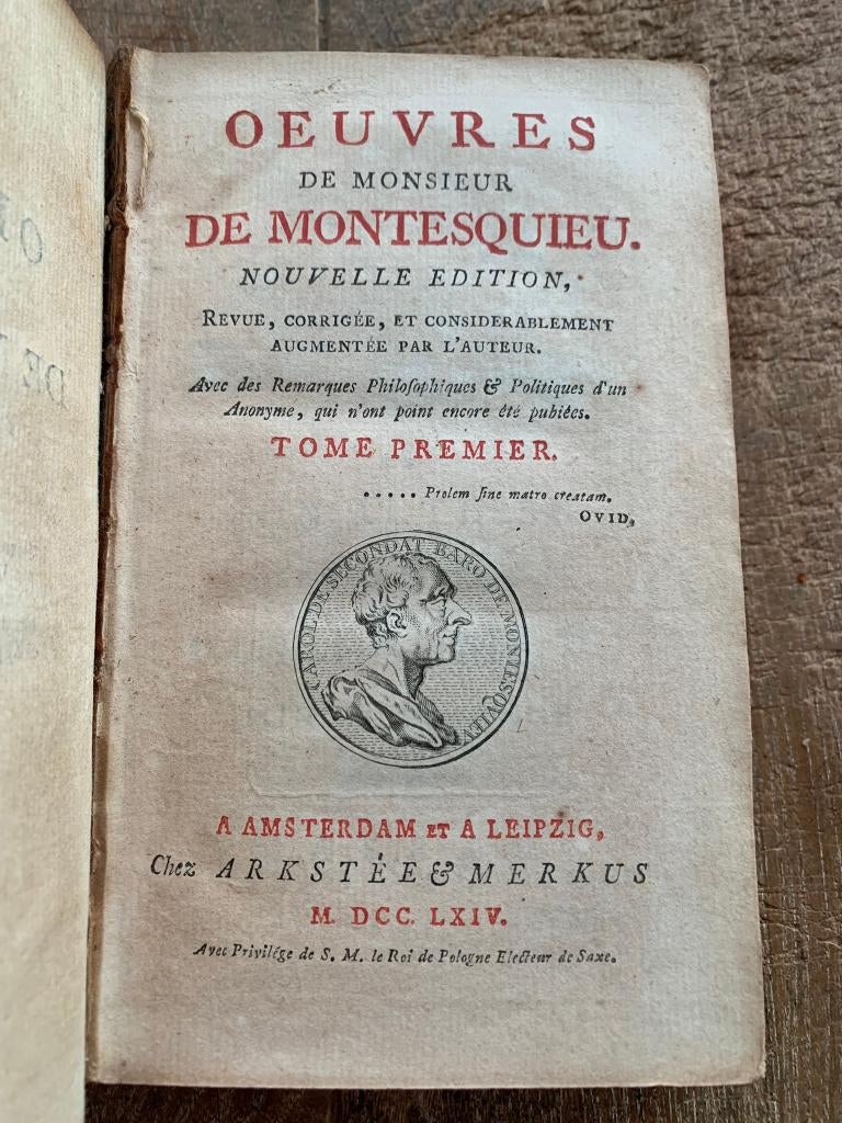Montesquieu Esprit des Loix 1764 4 delen compleet, Ophalen of Verzenden