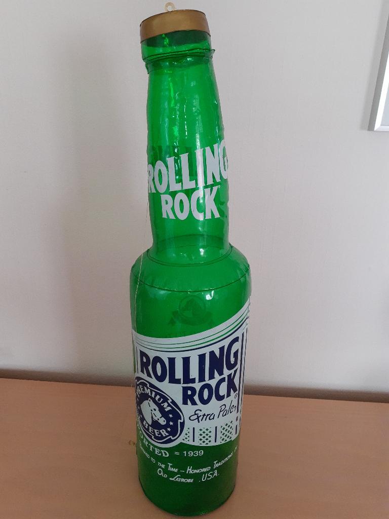 Vintage Rolling rock opblaasbare fles (60cm), Ophalen of Verzenden, Gebruikt, Verpakking