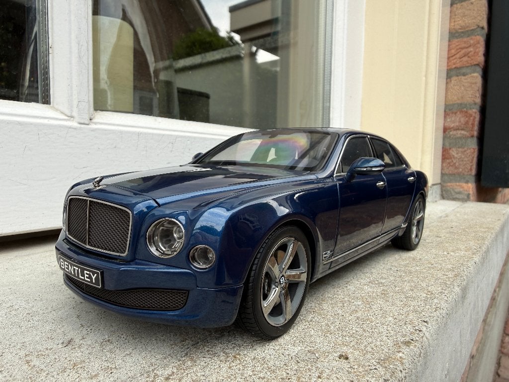 1:18 Bentley Mulsanne Speed Marlin blauw 2014 Kyosho BL1295, Hobby en Vrije tijd, Modelauto's | 1:18, Kyosho, Auto, Ophalen of Verzenden