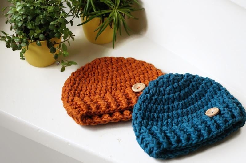 Handgemaakte newborn babymutsjes, Jongetje of Meisje, Maat 56, Handgemaakt, Nieuw