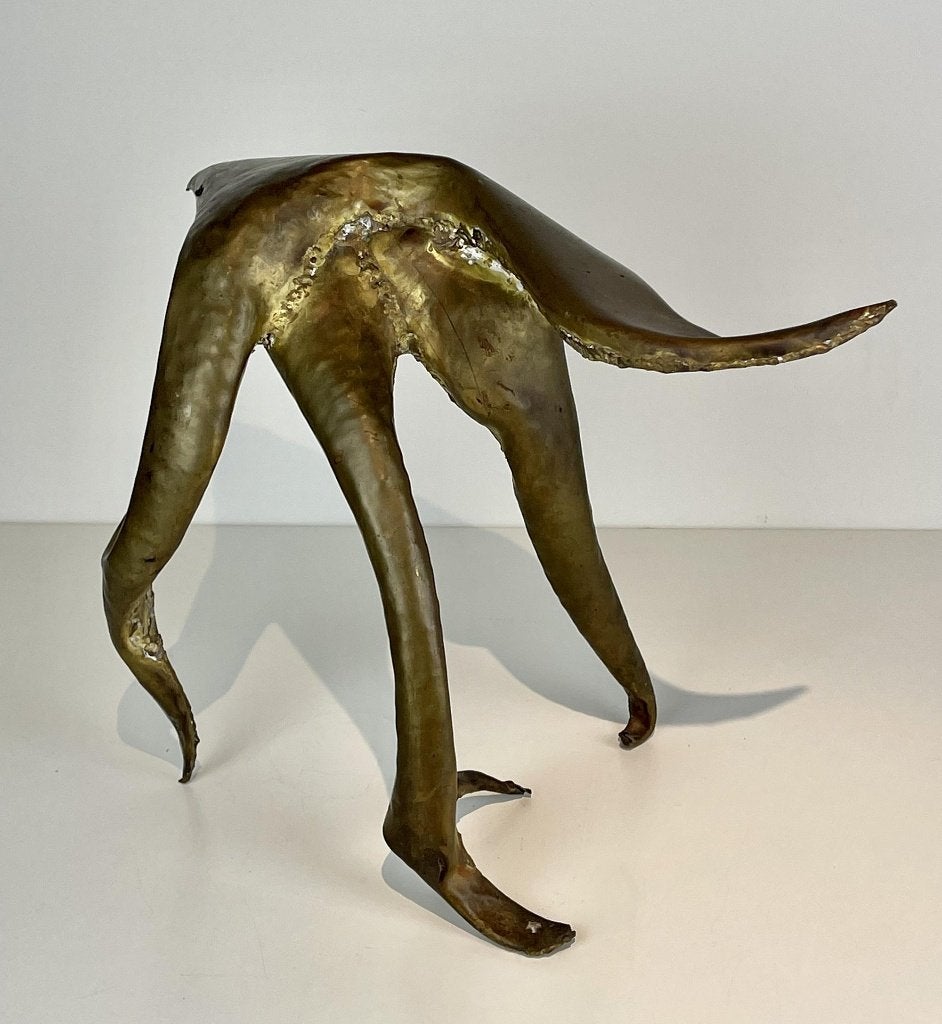 Abstract beeld van Reinhard d'Haese, 1989, Ophalen of Verzenden, 20 - 50 cm, Abstract, Bruin