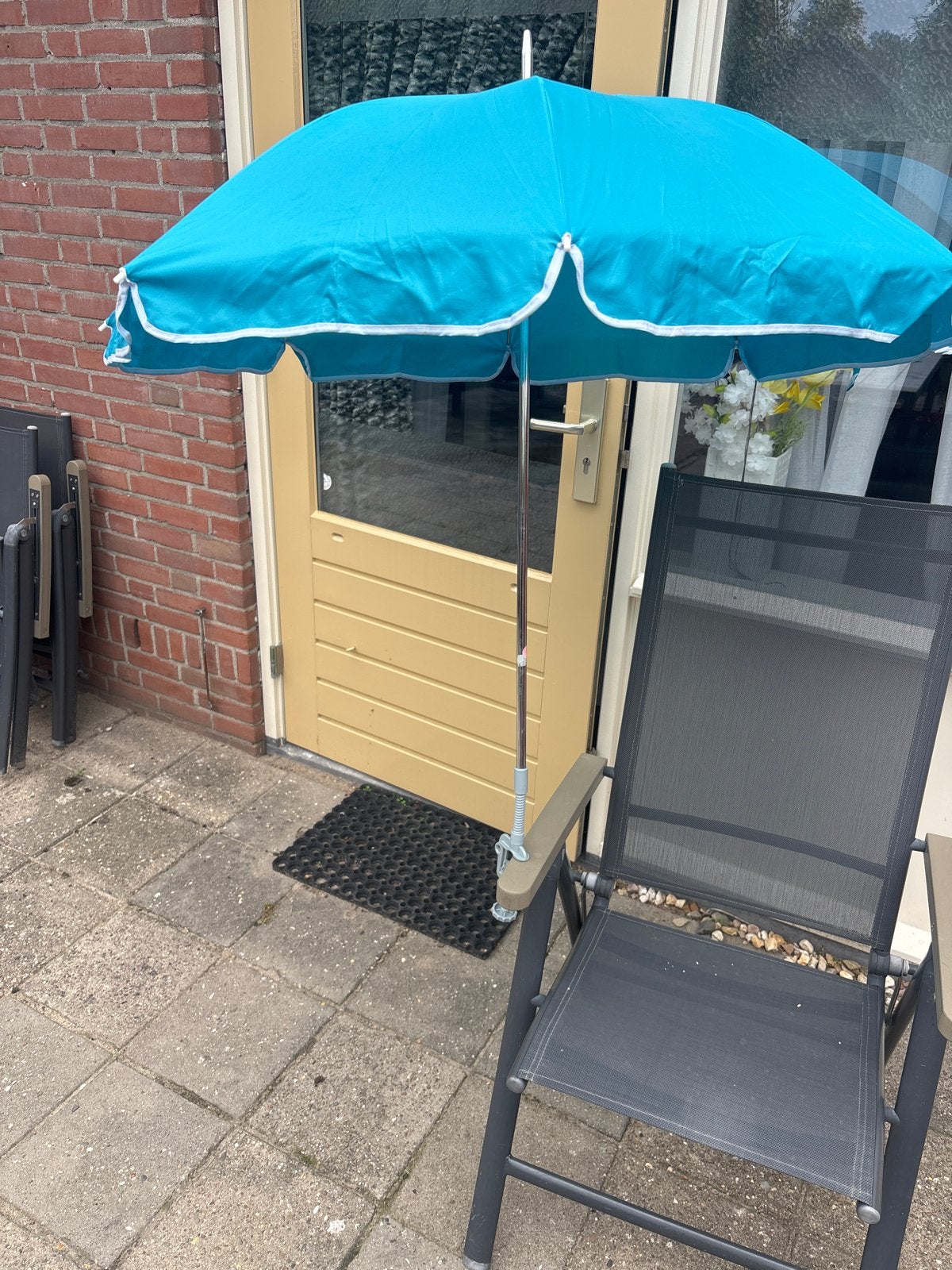 Parasol voor aan de stoel - Zo goed als nieuw, Tuin en Terras, Ophalen, Kantelbaar, Zo goed als nieuw, Strandparasol