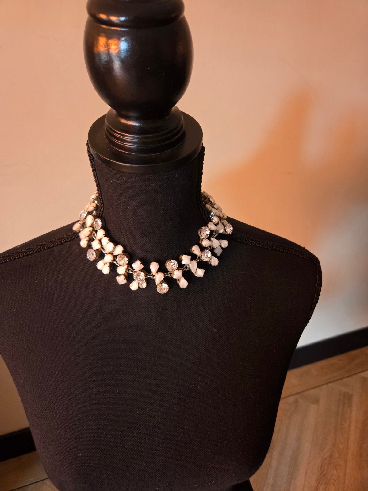 Otazu ketting met witte en transparante stenen, Overige materialen, Met strass, Wit, Ophalen of Verzenden