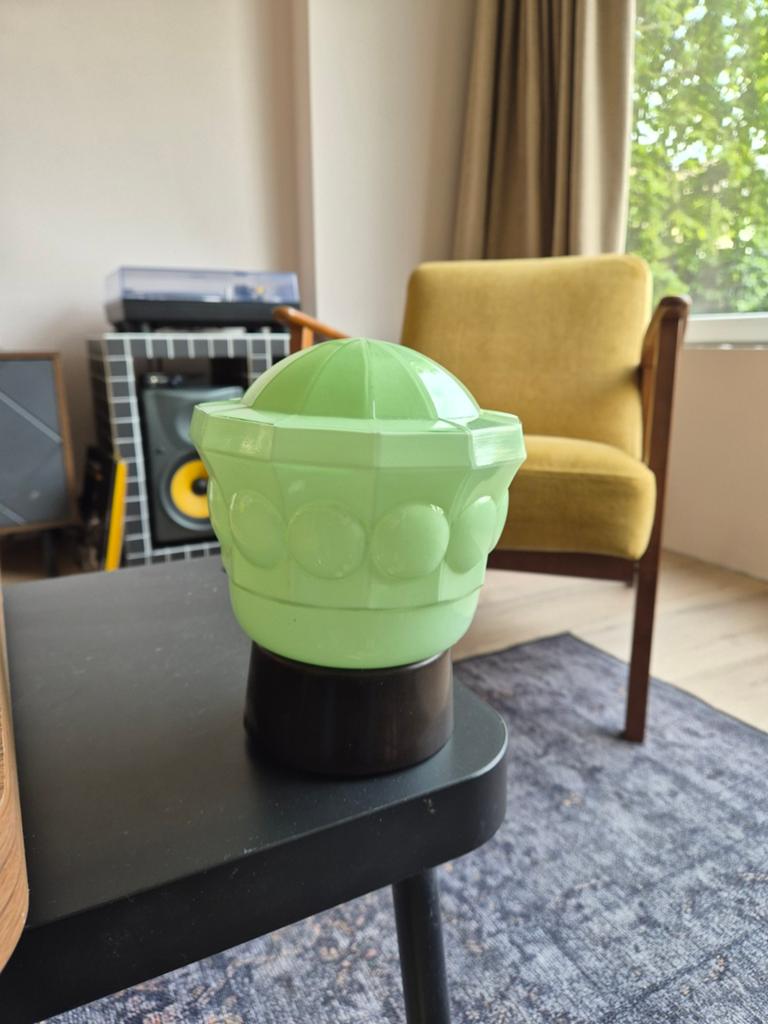 Vintage thabur lamp groen, Huis en Inrichting, Ophalen of Verzenden, Zo goed als nieuw, Glas, Art deco