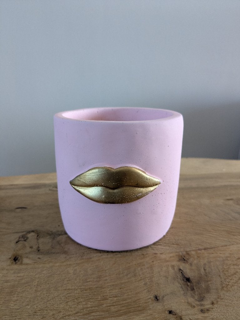 11x Countryfield bloempot roze met lippen (10x10 cm) - NIEUW, Tuin en Terras, Rond, Nieuw, Ophalen of Verzenden, Binnen