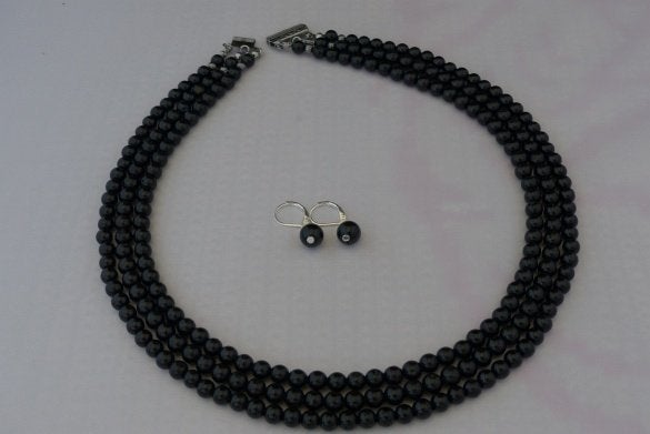 TOERMALIJN (Schorl) ketting/oorhanger-set, Sieraden, Tassen en Uiterlijk, Kettingen, Zwart, Nieuw, Ophalen of Verzenden, Steen of Mineraal
