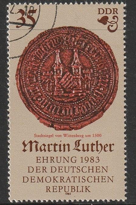 DDR 1982 2756 Stadszegel Wittenberg, Gest, Ophalen of Verzenden, DDR, Gestempeld