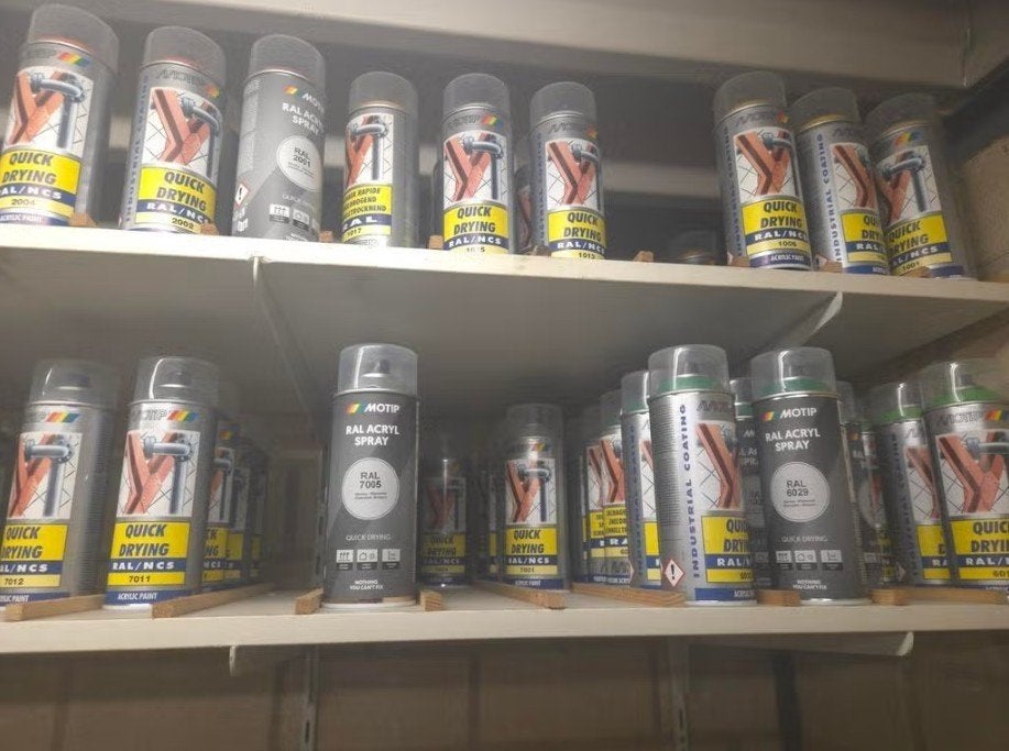 Motip industrial spuitbussen in vele ralkleuren UITVERKOOP, Ophalen of Verzenden, Nieuw