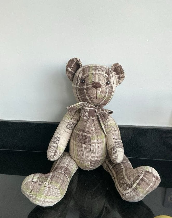 Geruite teddybeer - knuffelbeer, Ophalen, Gebruikt, Beer, Middelgroot (20 tot 80 cm)