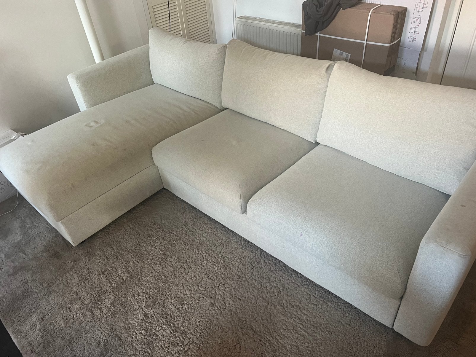 IKEA VIMLE 3-zitsbank met chaise longue en slaapfunctie, 250 tot 300 cm, Gebruikt, Hoekbank, Driepersoons