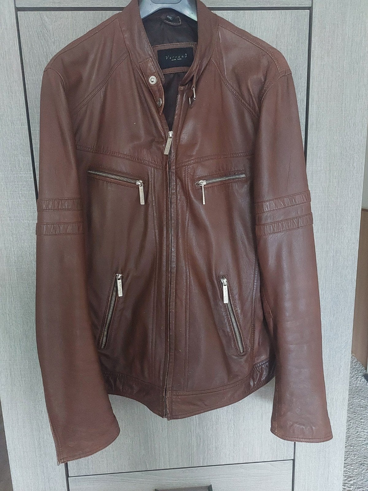 Versano Leren Jas Heren - Bruin, Maat L, Maat 52/54 (L), Bruin, Ophalen of Verzenden, Versano