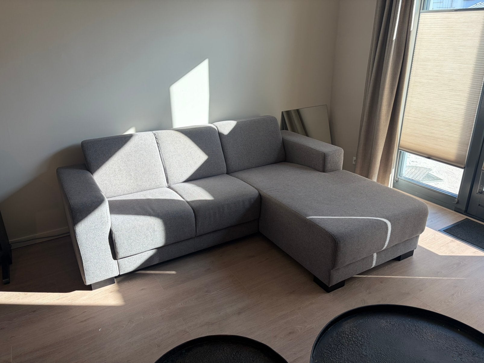 Hoekbank met longchair, Ophalen, Zo goed als nieuw, Stof